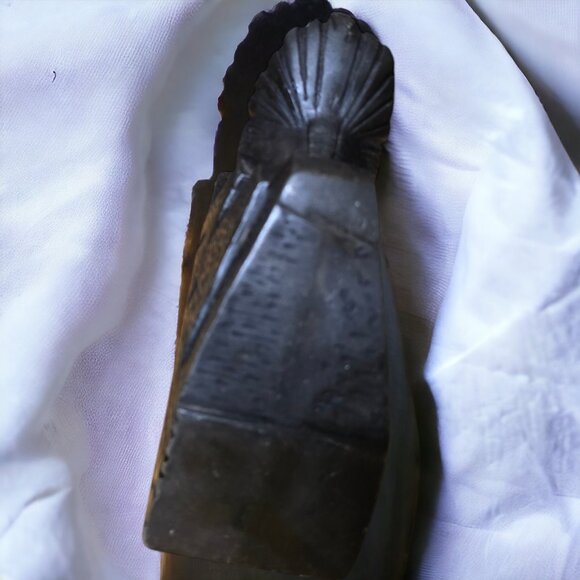 Vintage SPINX STONE STATUE/BOOKEND  Black Hand Carved Egyptian Pharoah - Picture 5 of 8